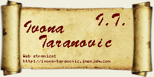 Ivona Taranović vizit kartica